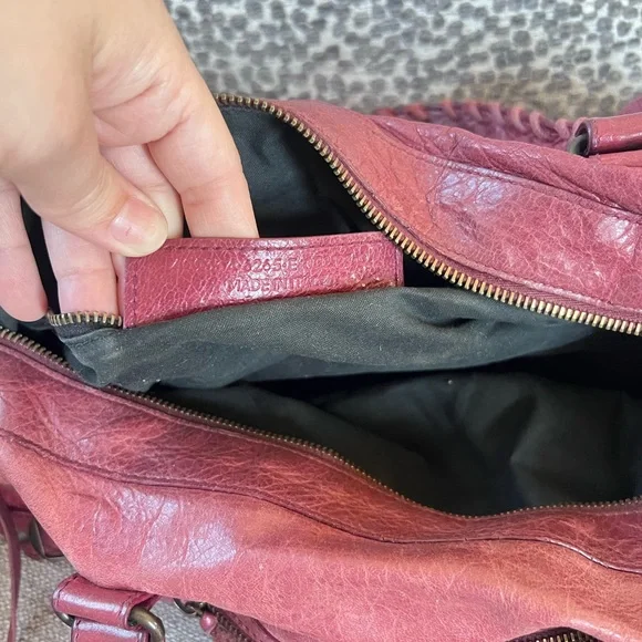 Balenciaga Vintage Motorcycle Twiggy City Burgundy Bag - Picture 8 of 11